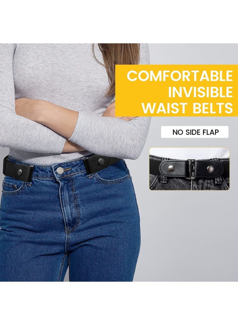 SYOSI Elastic Belt Invisible Belt for Women and Men, Buckle-Free Unisex Adjustable Elastic Belt for Jeans, Trousers, Dress, 2 Pieces, Length: 100 cm Width: 3 cm, Brown and Black - Image 4